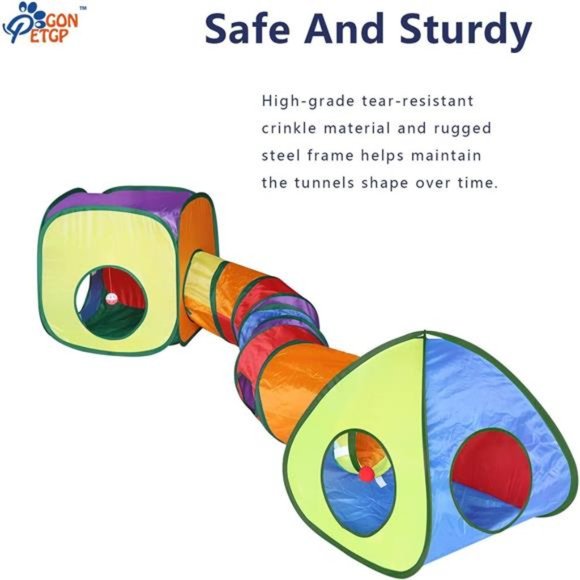 Cat Tunnel Toy and Cubes Combo, Cat Tunnels for Indoor Cats with Play Ball - Picture 6 of 6